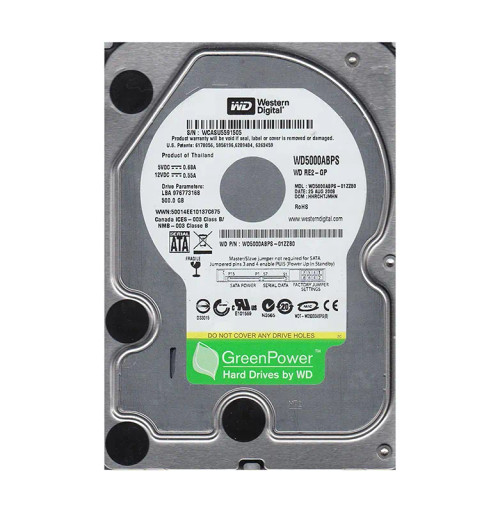 Western Digital RE2-GP 500GB SATA Hard Drive for Servers - 7200RPM 3.5-Inch 16MB Cache - WD5000ABPS-01ZZB0